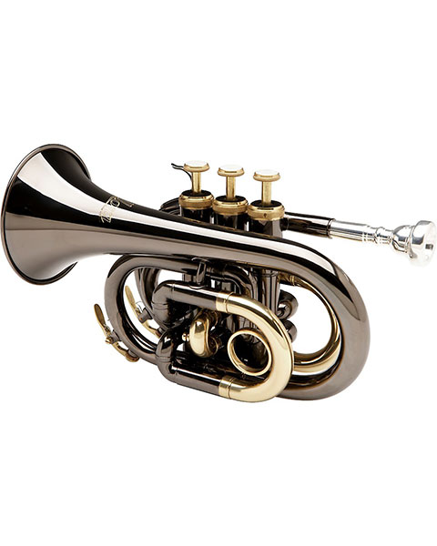 Allora MXPT-5801-BK Black Nickel Series Pocket Trumpet Black Nickel Right Side