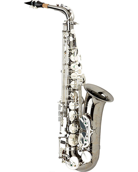Allora Paris Series Professional Alto Saxophone AAAS-805 - Black Nickel Body - Silver Plated Keys