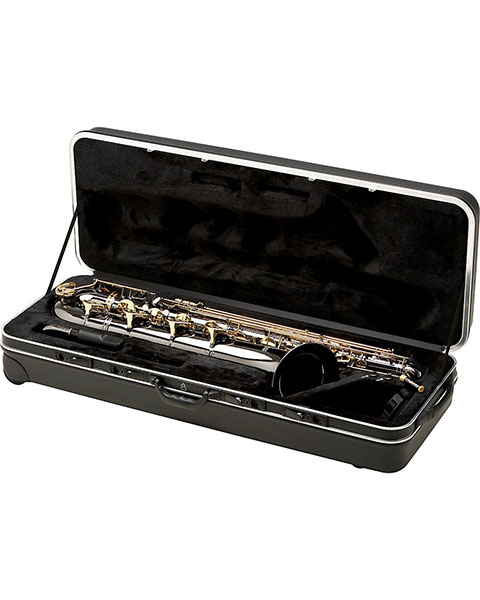 Allora Paris Series Professional Black Nickel Baritone Saxophone AABS-955 - Black Nickel Body - Brass Lacquer Keys Case