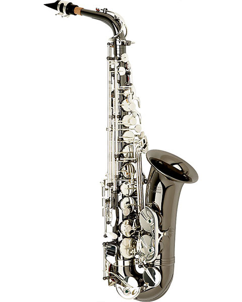 Allora Vienna Series Intermediate Alto Saxophone AAAS-505 - Black Nickel Body - Silver Plated Keys