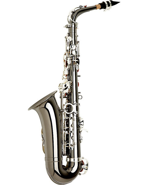Allora Vienna Series Intermediate Alto Saxophone AAAS-505 - Black Nickel Body - Silver Plated Keys Side