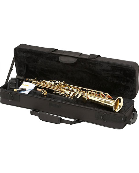Allora Vienna Series Intermediate Straight Soprano Saxophone with Two Necks AASS-502 - Lacquer Case